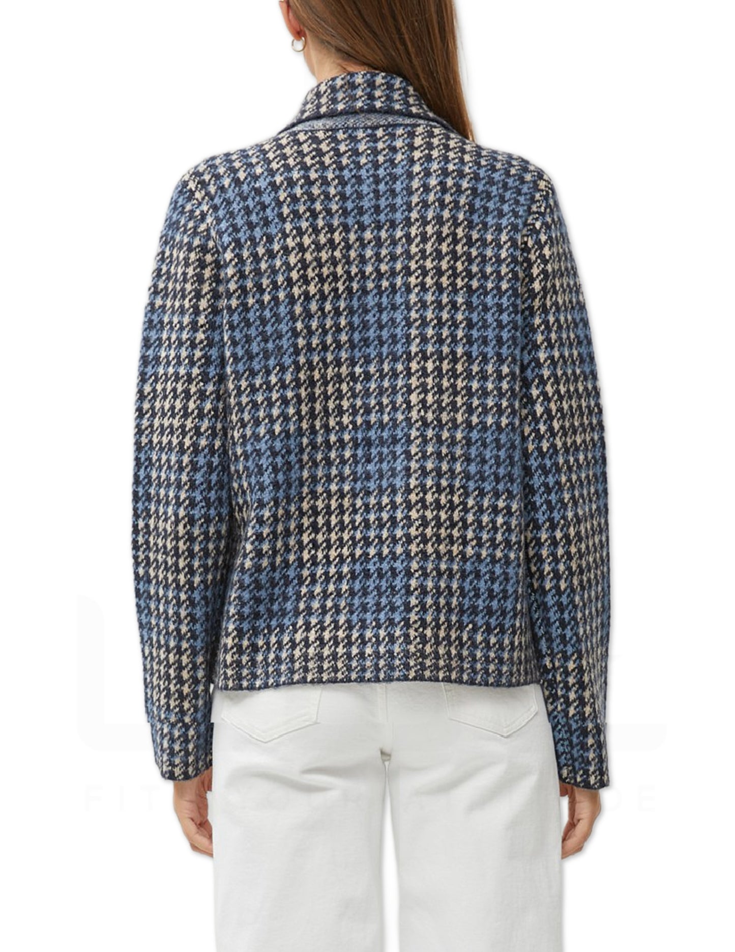 Houndstooth Jacket - Navy