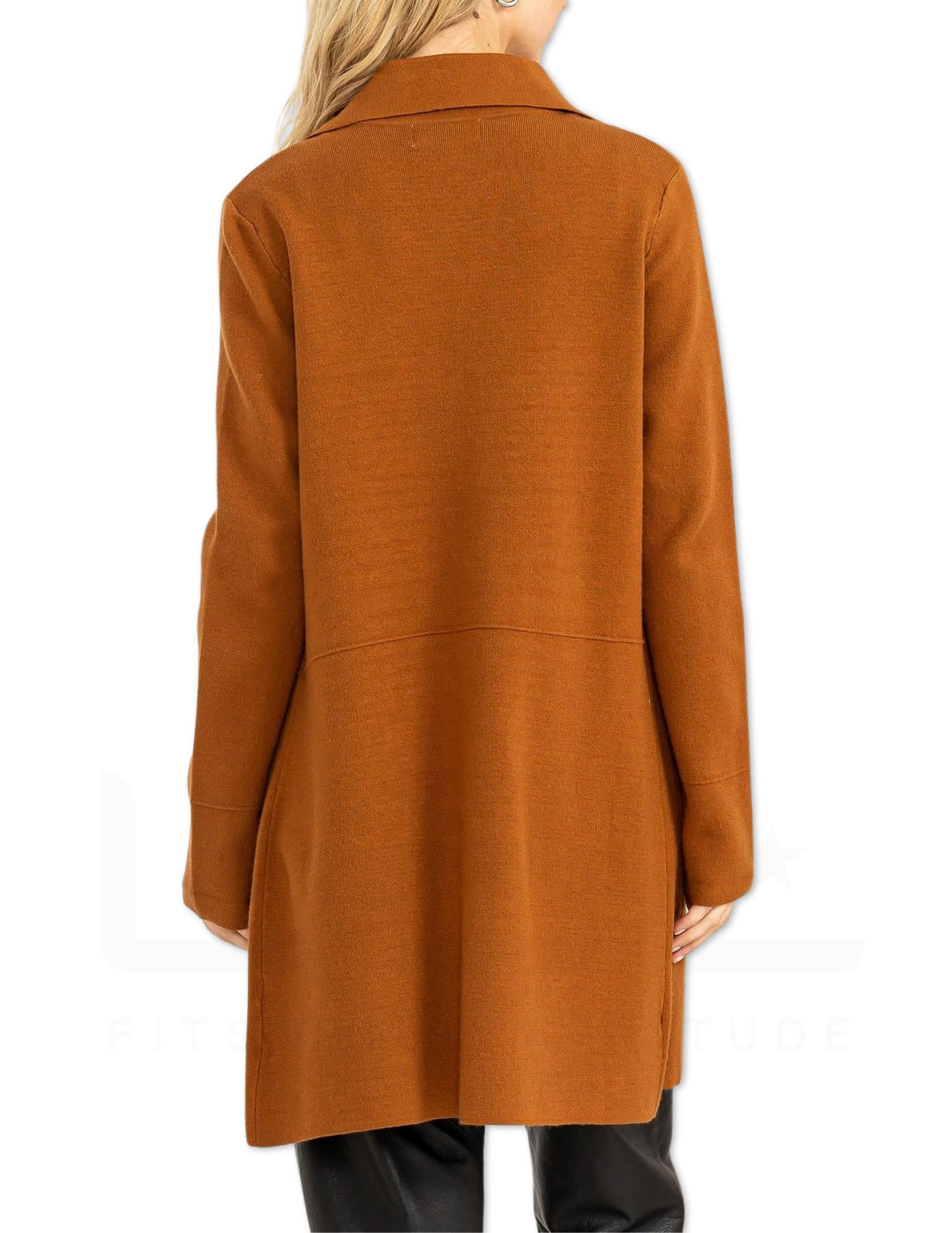 Lapel Duster Cardigan - Pale Brown