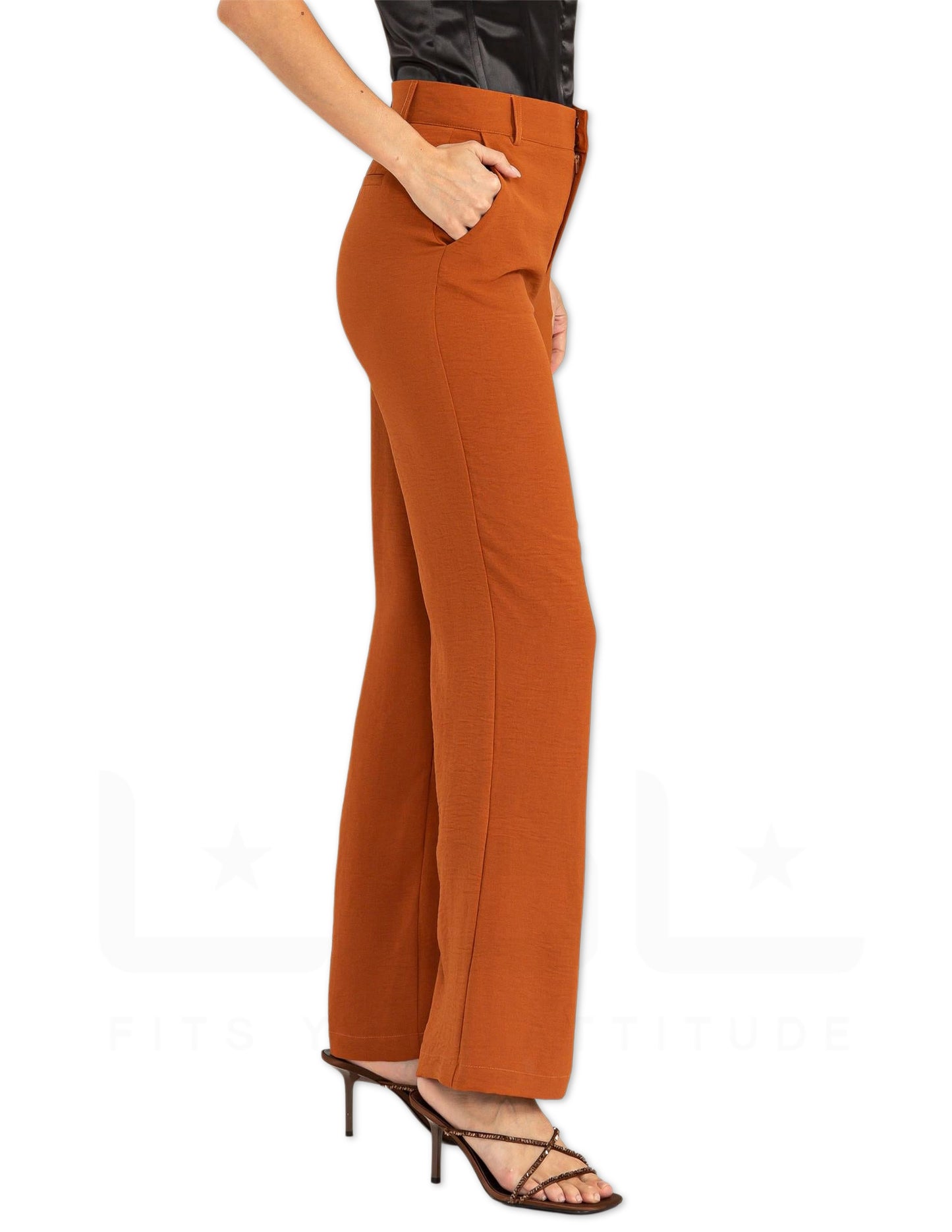High Waist Slim Fit Pants - Sienna