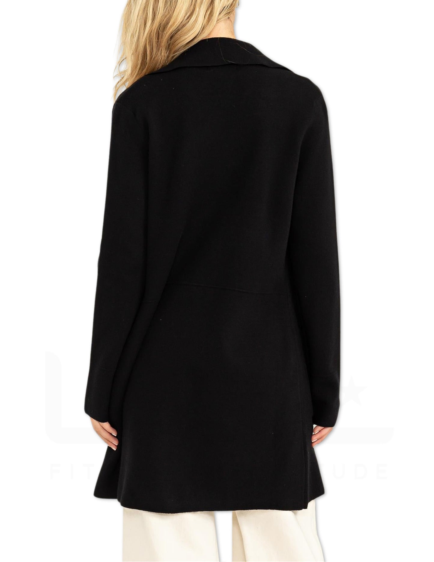 Lapel Duster Cardigan - Black
