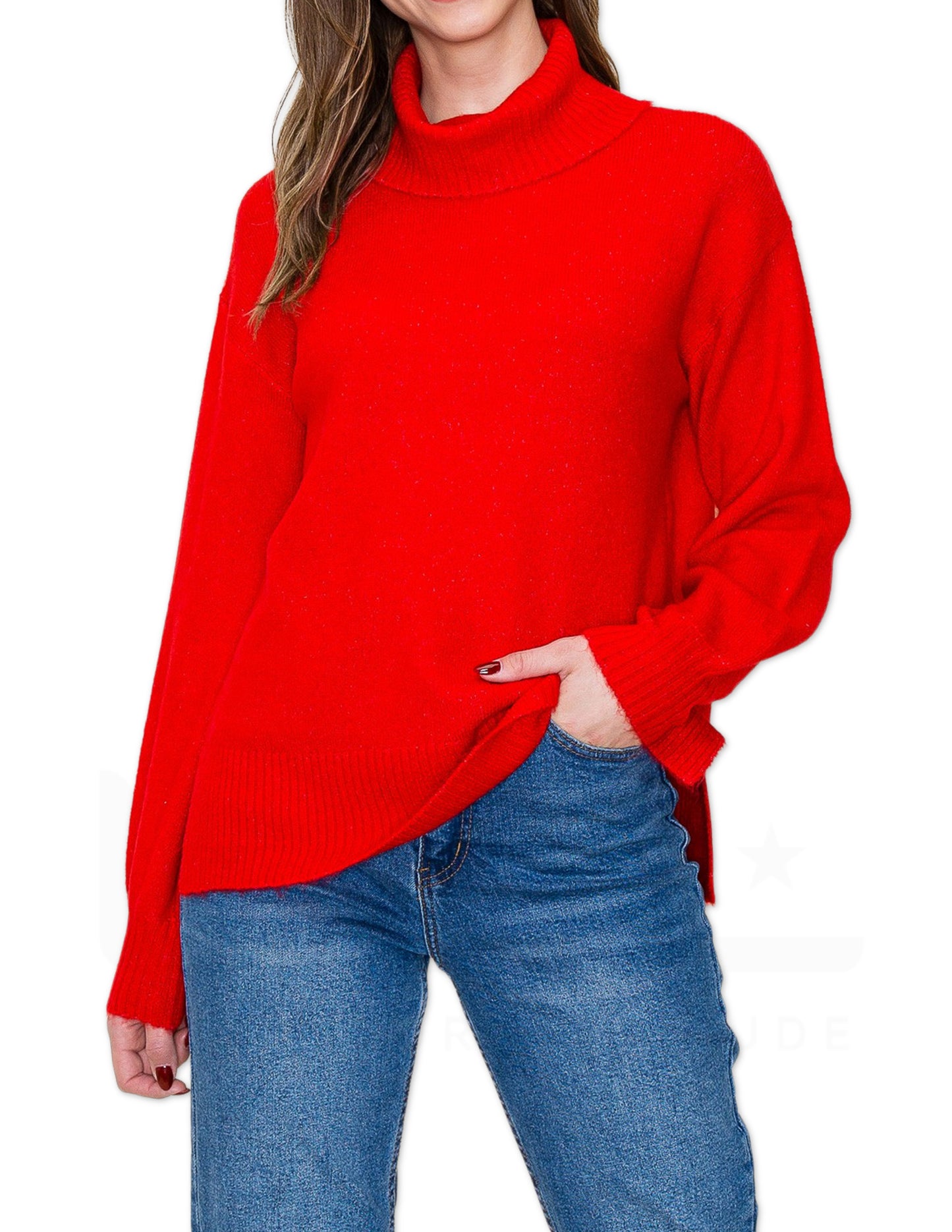 Turtle Neck Sweater - Green