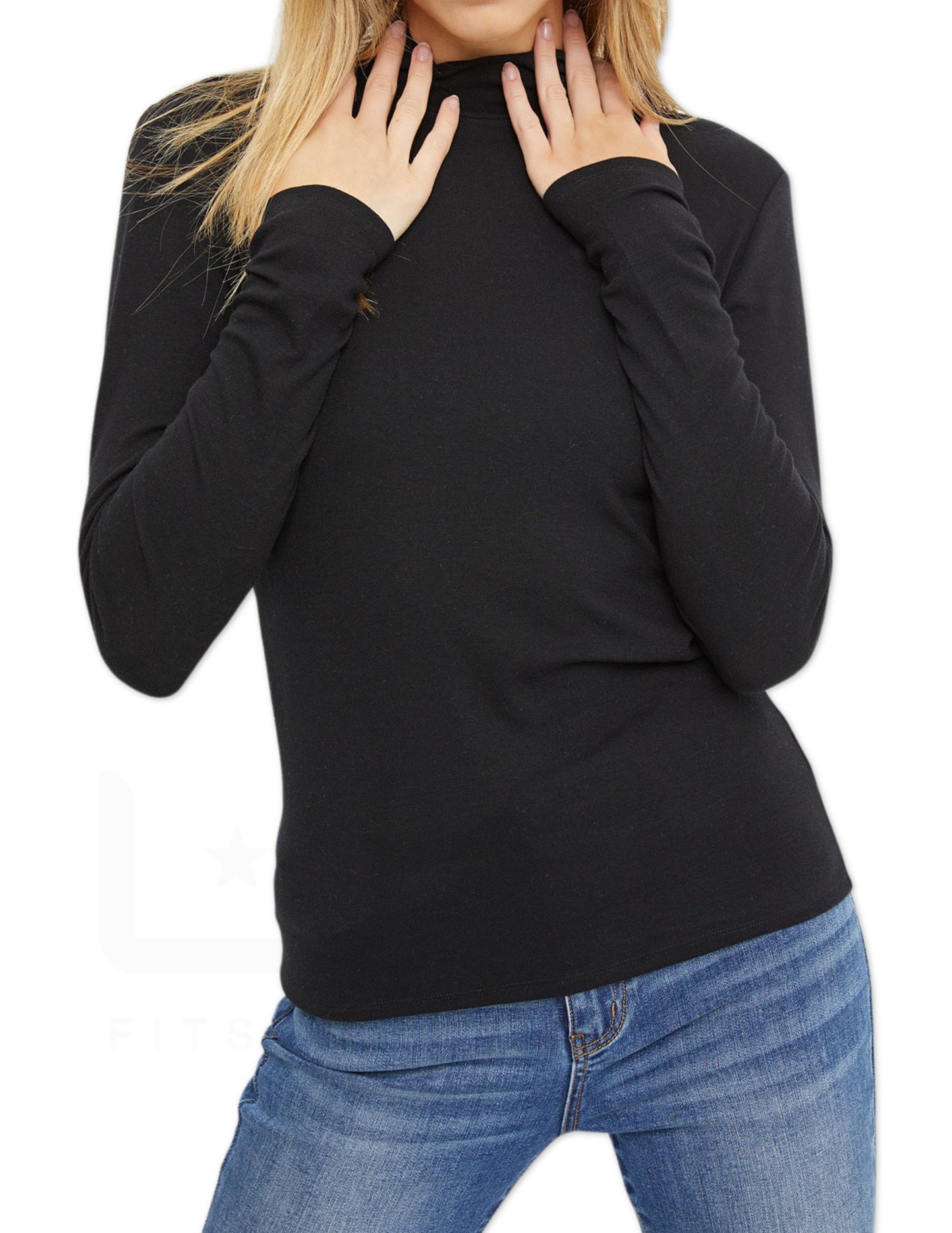 Mock Neck Sweater - Black