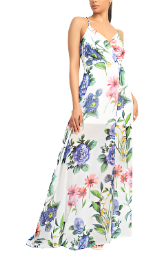 Chiffon Floral Maxi Dress