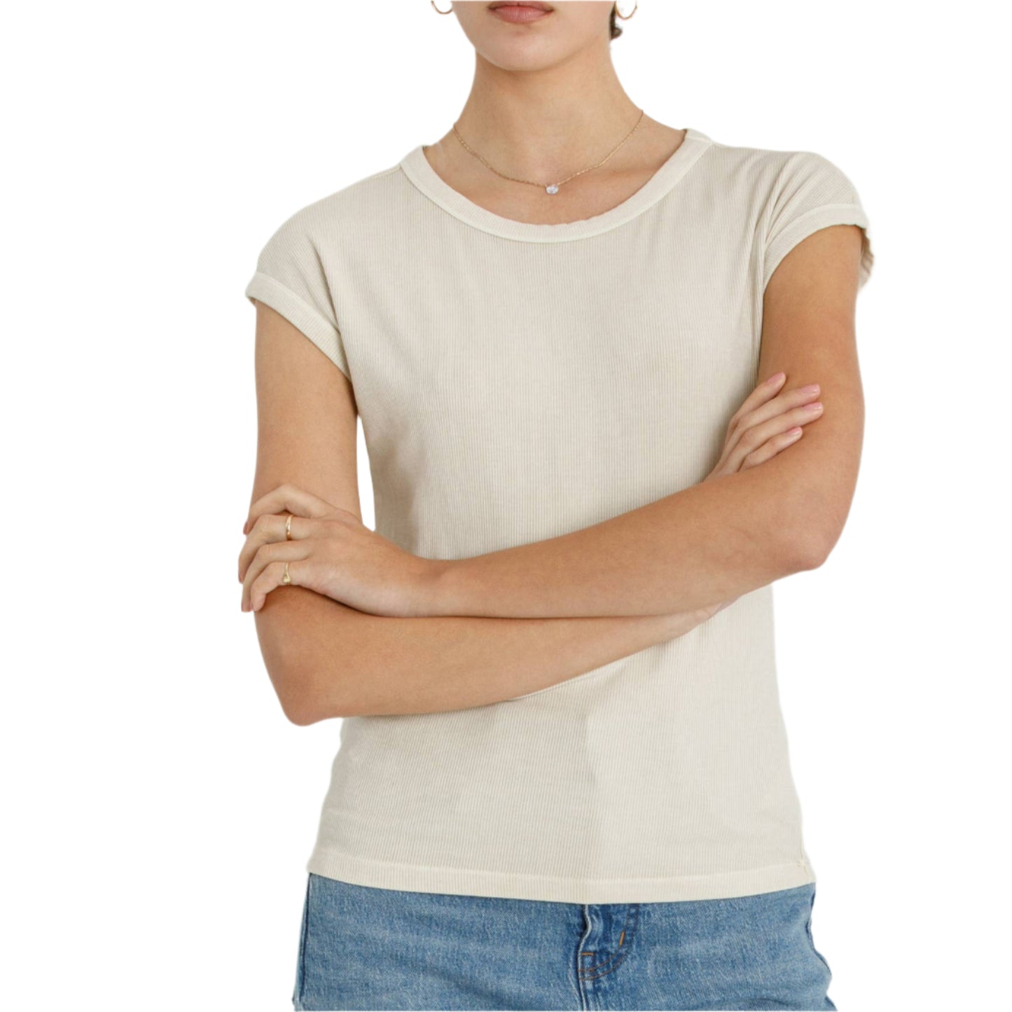 Natural Cap Sleeve Tee