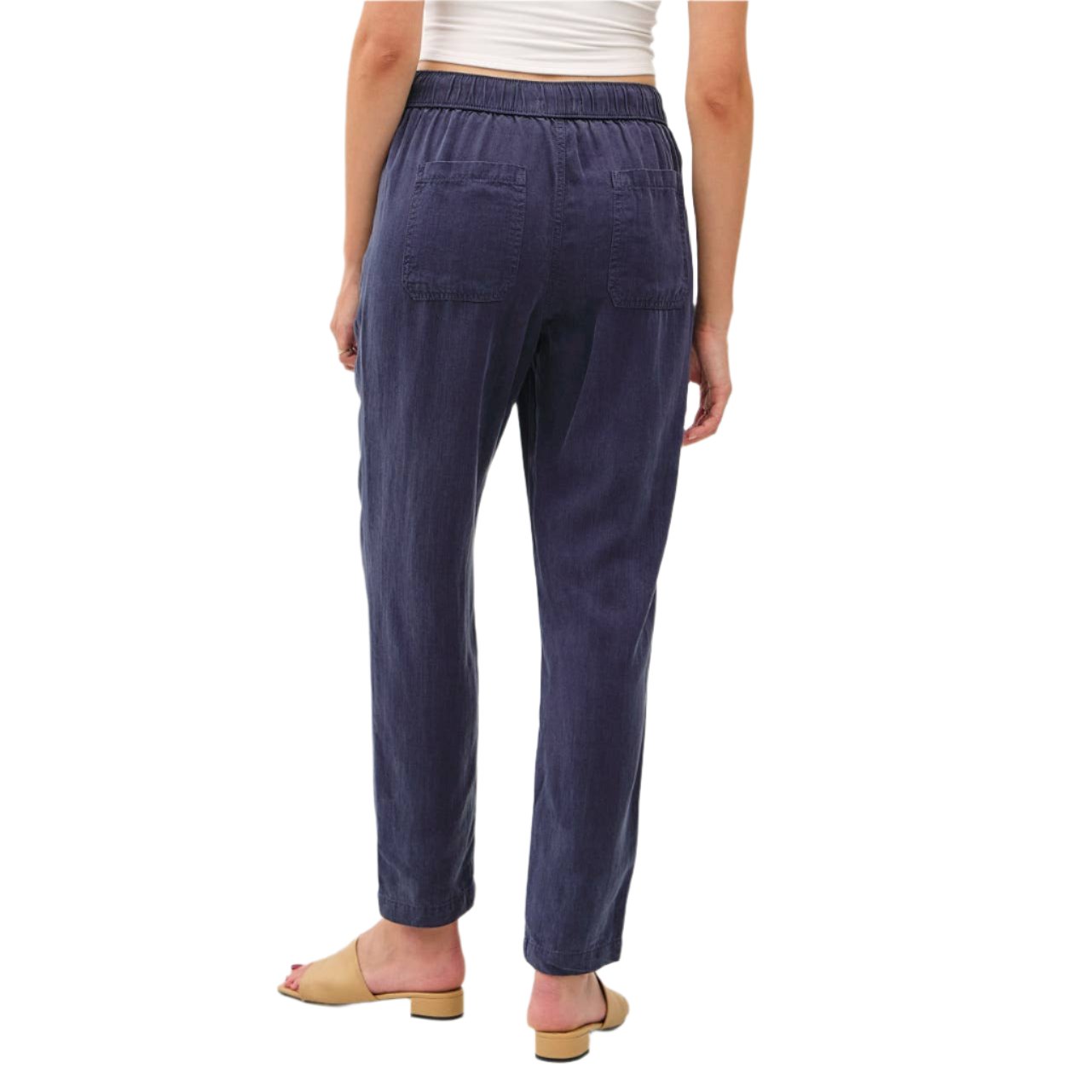 Dark Denim Tencel Tapered Pants