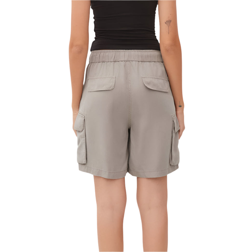 Grey Tencel Cargo Bermuda Short