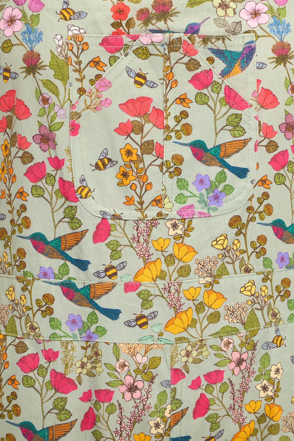 Floral Hummungbird Overalls