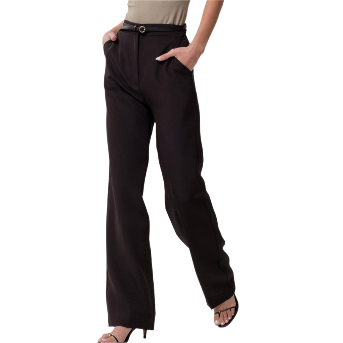 High Waist Straight Leg Dress Pants