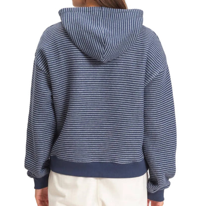 Navy Striped French Terry Hoodie