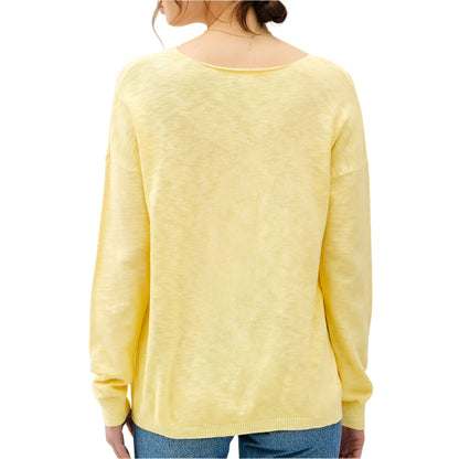 Lemon V-Neck Spring Sweater