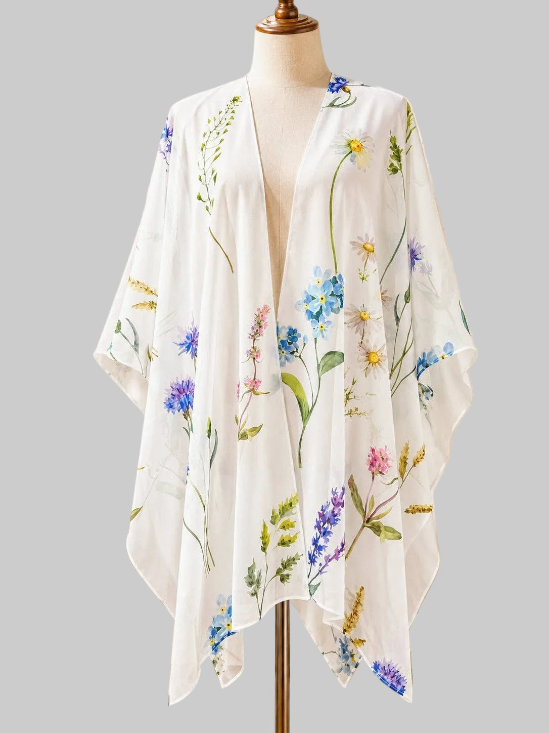 Wildflower Botanical Watercolor Kimono