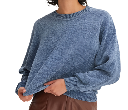 Cozy Dusty Blue Sweater L B L