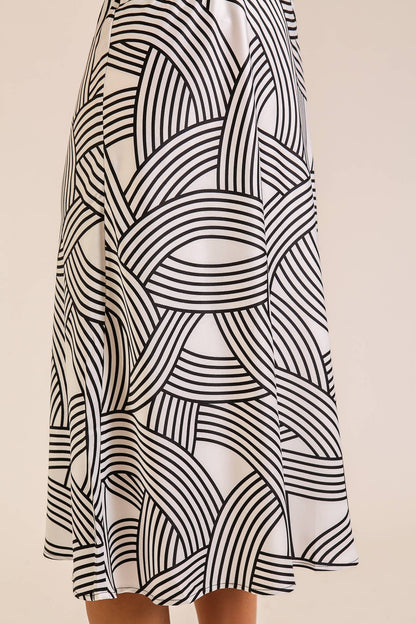 Abstract Print Midi Skirt