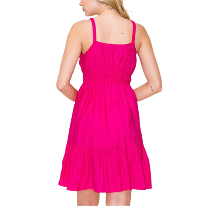 Magenta Mini Tiered Dress