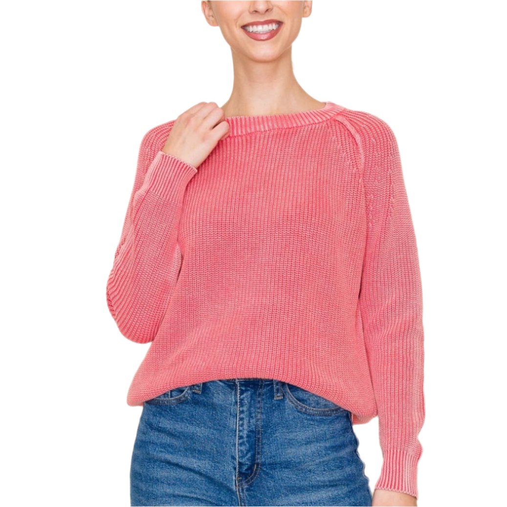 Coral Crew Neck Sweater