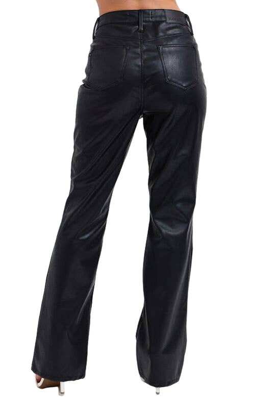 Black leather pants on a white background