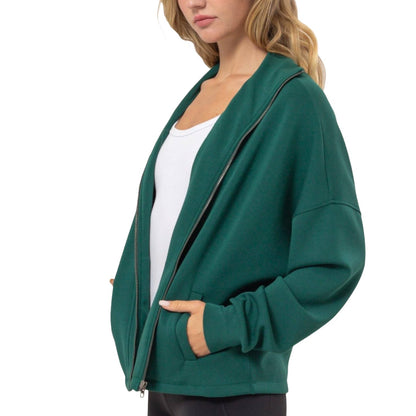 High Neck Zip-Up Jacket