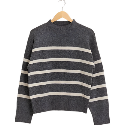 Striped Mock Neck