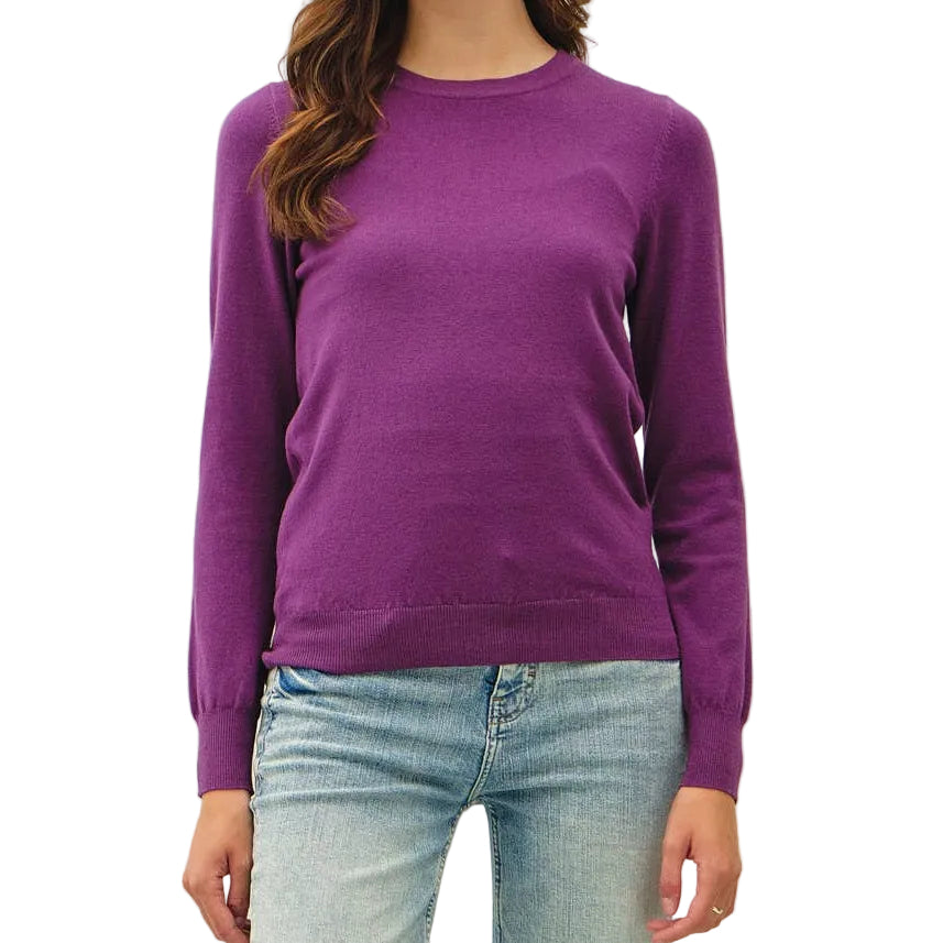 NEW COLOR Purple -VISCOSE CREW NECK SOFT KNIT 💜 Sweater