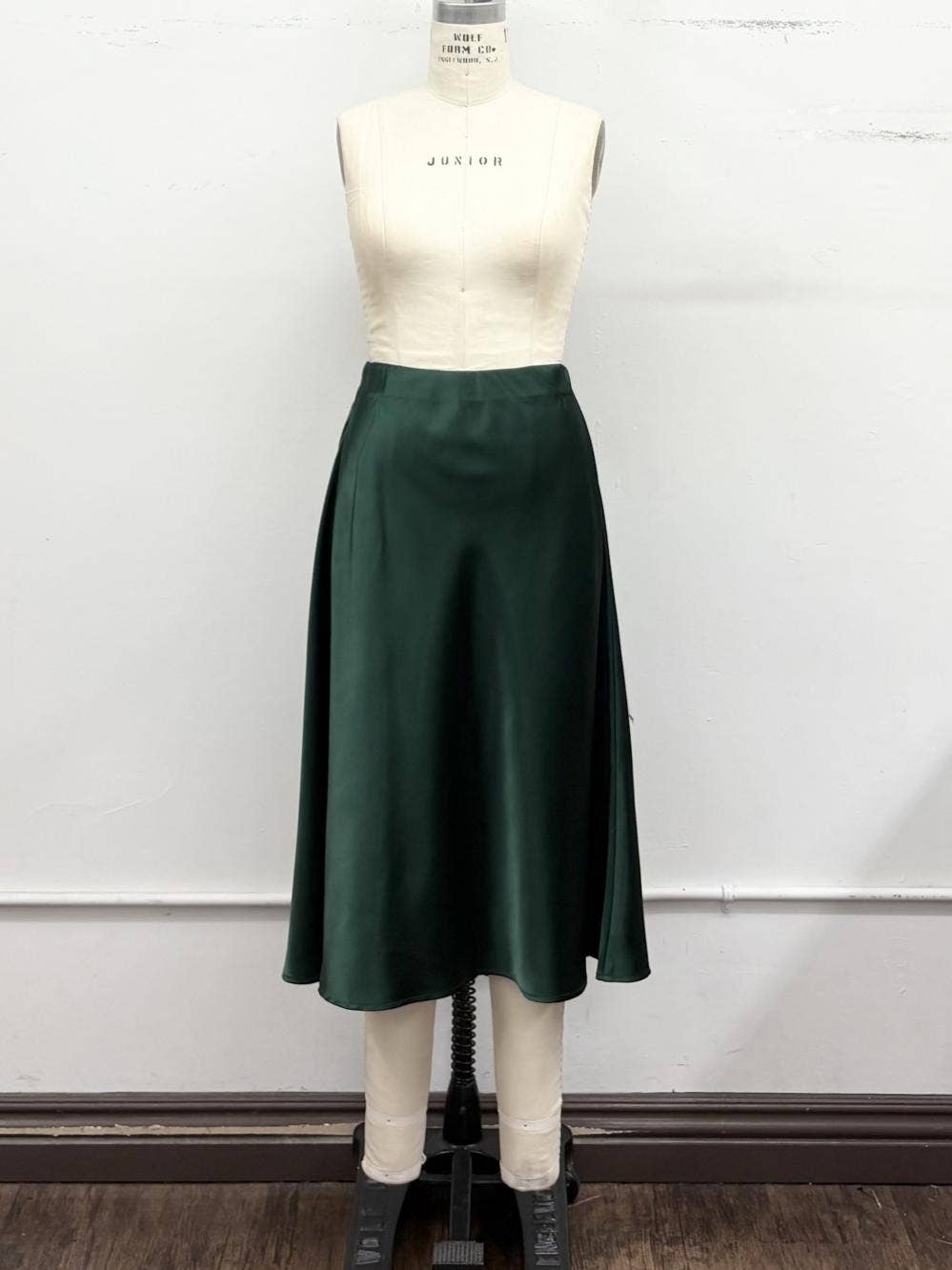Hunter Gren Elastic High Waist Satin Maxi Skirt
