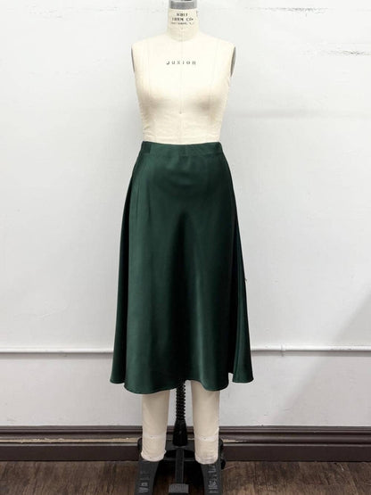 Hunter Gren Elastic High Waist Satin Maxi Skirt