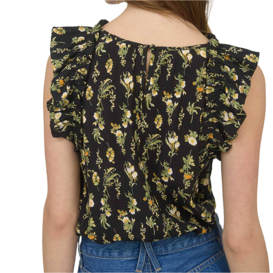 Fall Floral Ruffle Top
