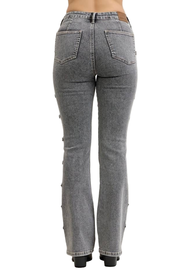 Gray jeans on a plain background