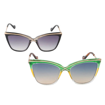 Metal Rim Sharp Cat Eye Shades