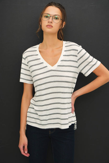 Heather Cotton Linen Tee