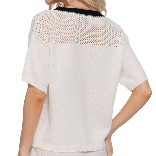 Crab V-Neck Jacquard Sweater