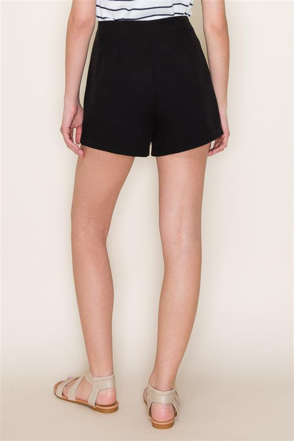 Luxe High-Waisted Tailored Shorts - Black