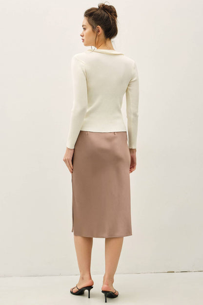 Silky Eggplant Skirt