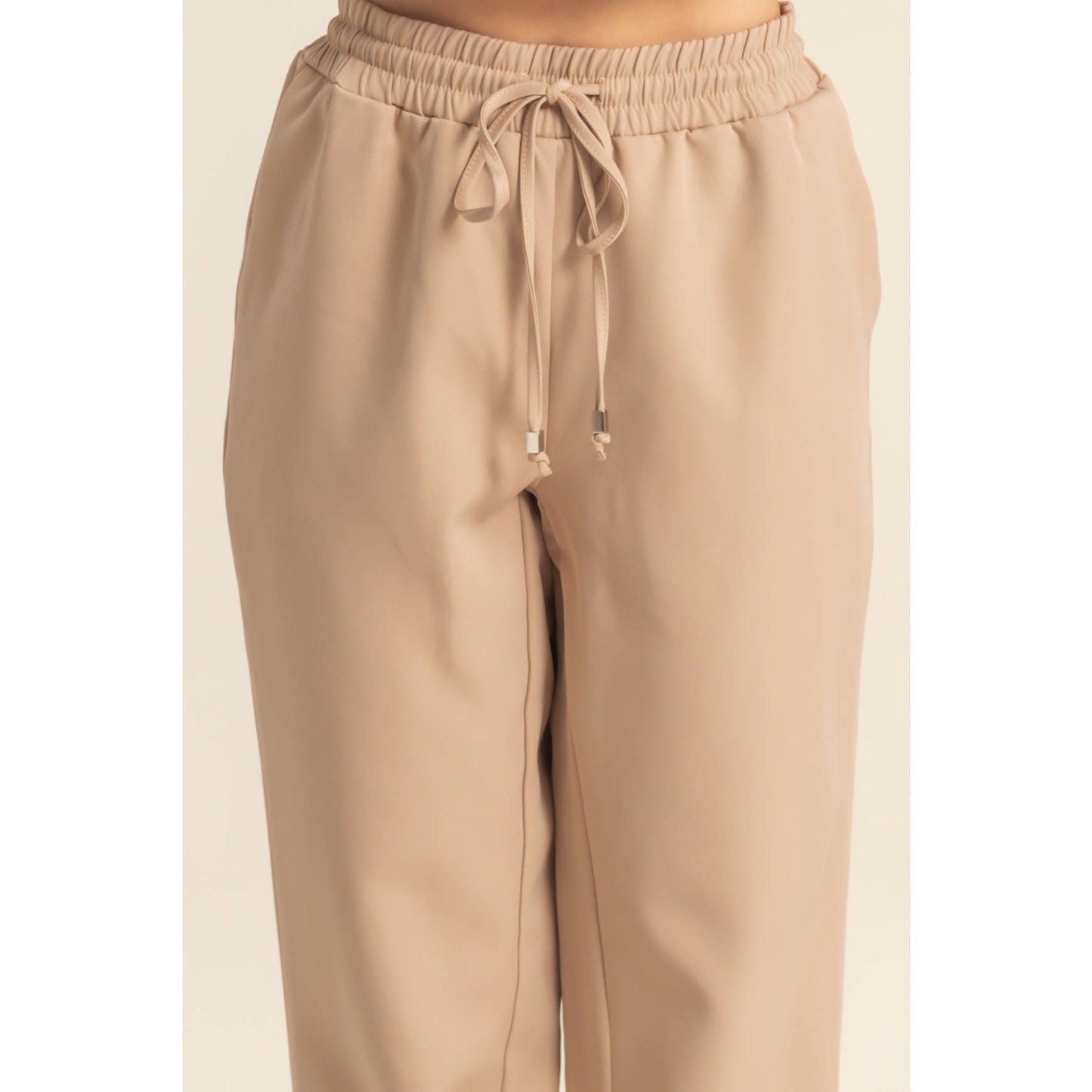 Beige Drawstring Joggers