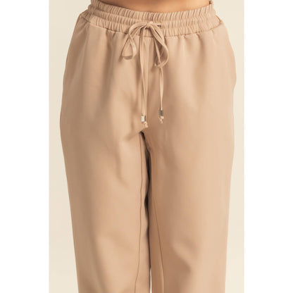 Beige Drawstring Joggers