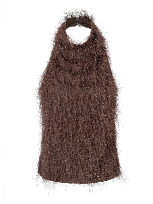 Brown Fring Halter