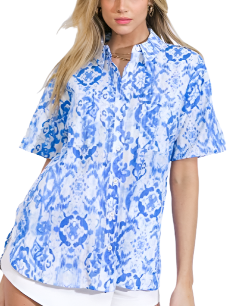 Printed Woven Tunic Top