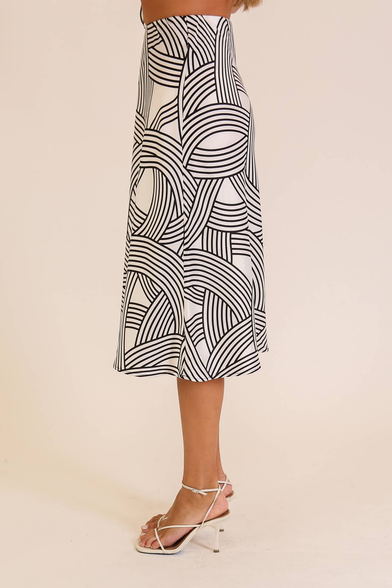 Abstract Print Midi Skirt