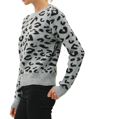Grey Leopard Sweater