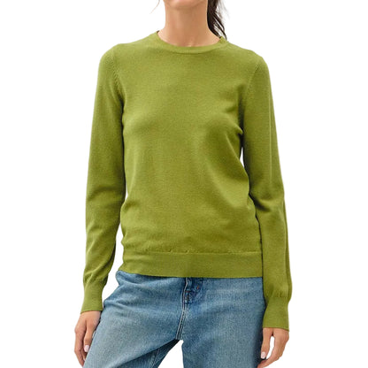 NEW COLOR Matcha -VISCOSE CREW NECK SOFT KNIT SWEATER