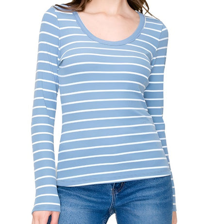 Striped Scoop Top