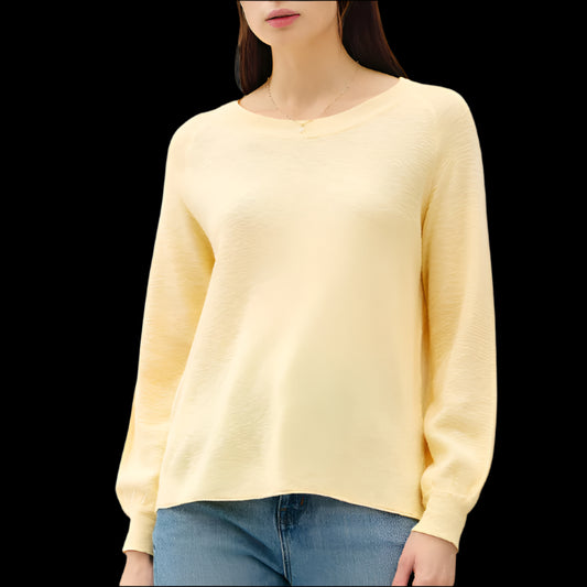 Lemon Raglan Slub-Knit Spring Sweater