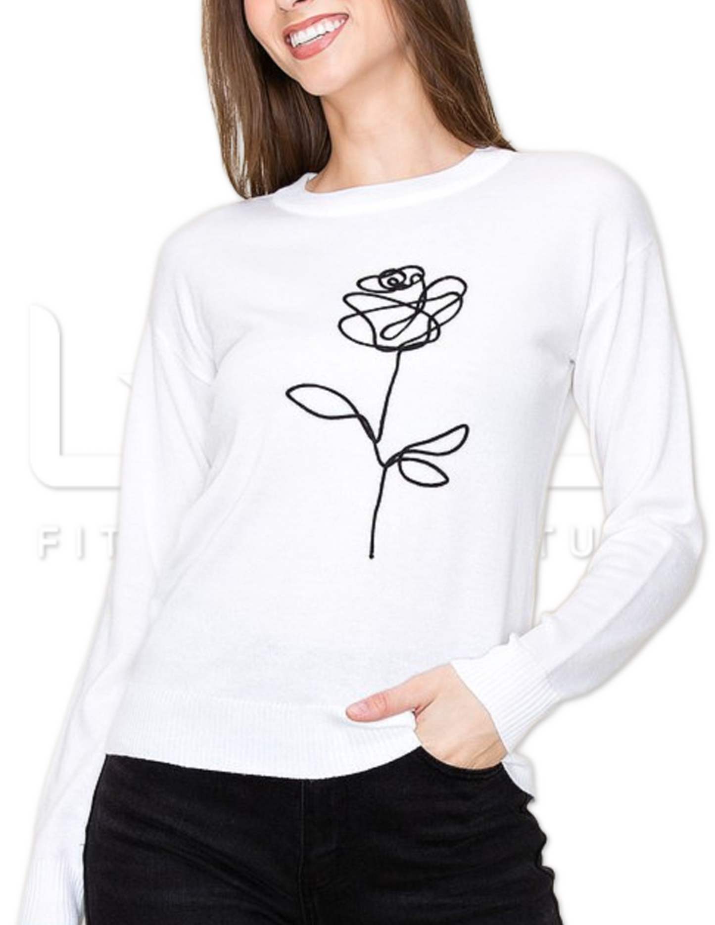 Flower Embroidered Sweater