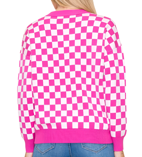 Checker Magenta Sweater