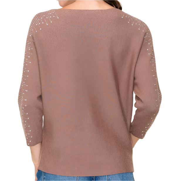 Mocha Rhinestone Sweater