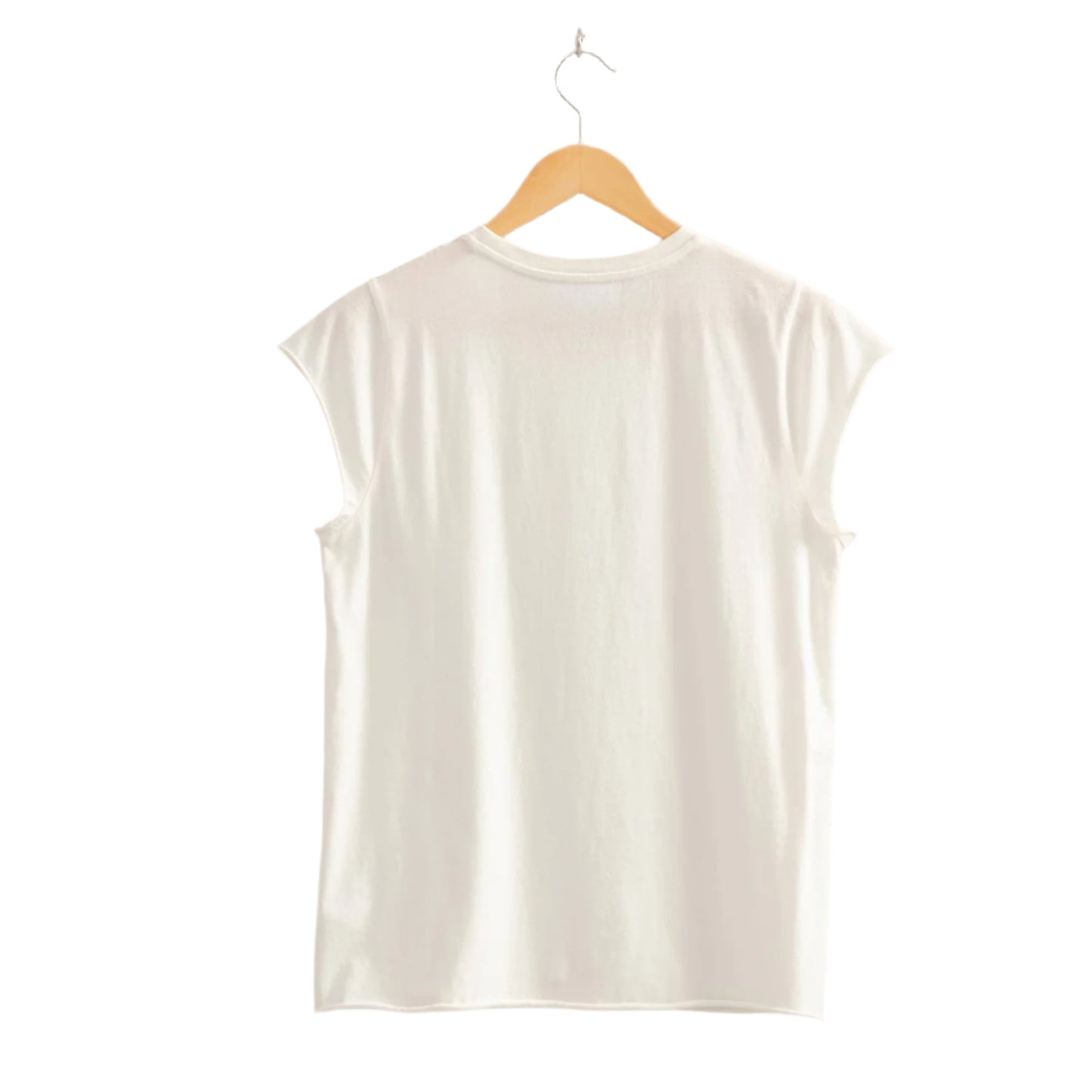 Off White Soft Cap Sleeve T Shirt