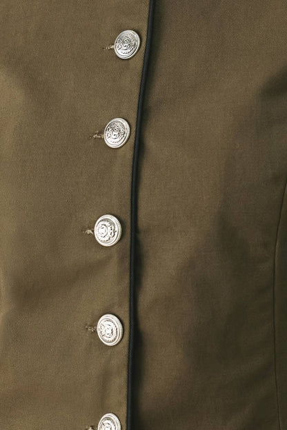 Olive Woven Crop Jacket