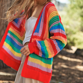 Crochet Rainbow Cardigan