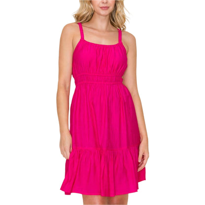 Magenta Mini Tiered Dress