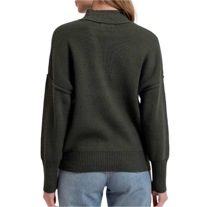 Hunter Green Mock Neck Sweater