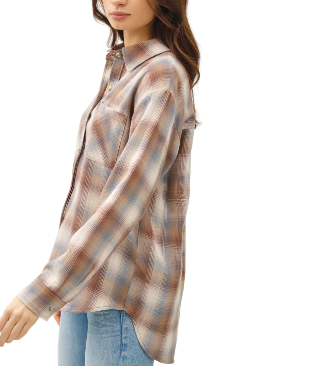 Mocha Plaid Farmer Shirt